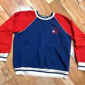 Vintage Reebok Blue and White Knit Crew Neck